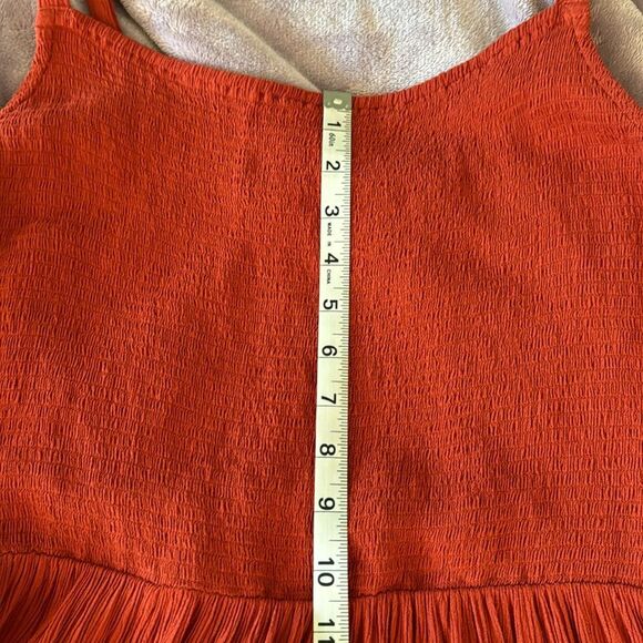 Old Navy Burnt Orange Smocked Cami Maxi Dress Women’s Size XL With Pockets - Picture 6 of 6